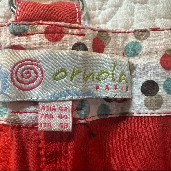 Oruola Wide Leg Low Rise Pants. Size: 32. Color: Orange. - Picture 5 of 8